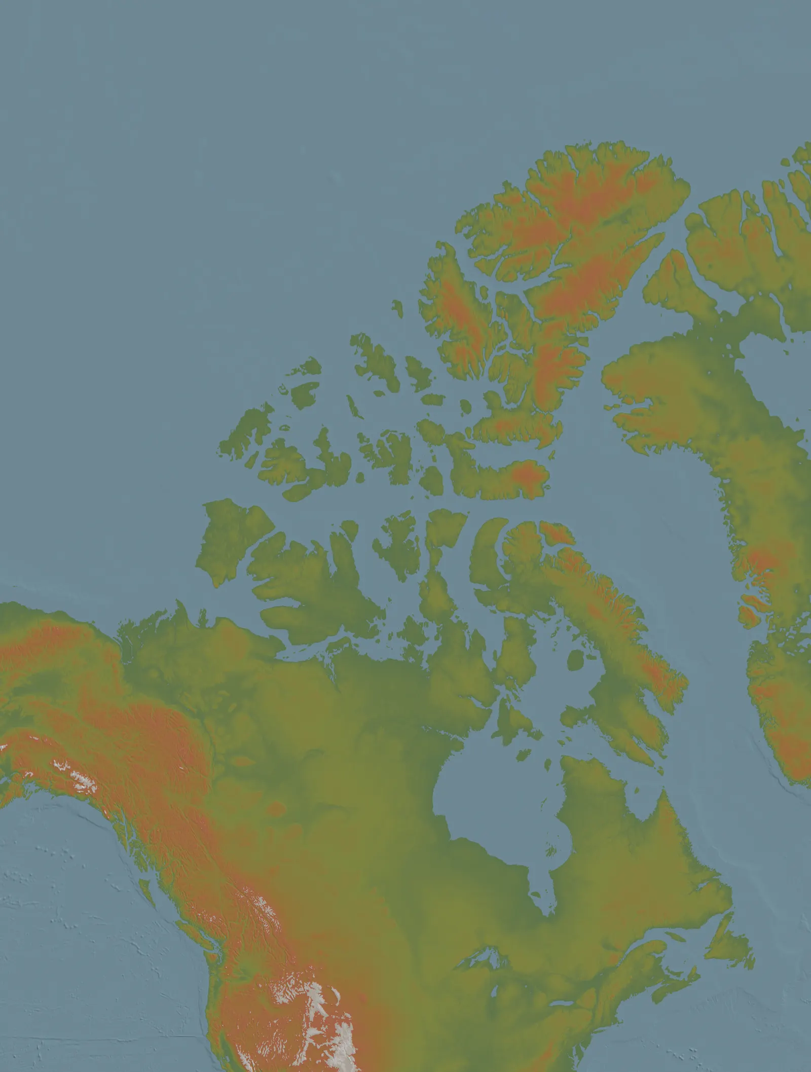 Gelände und Landbedeckung von Kanada