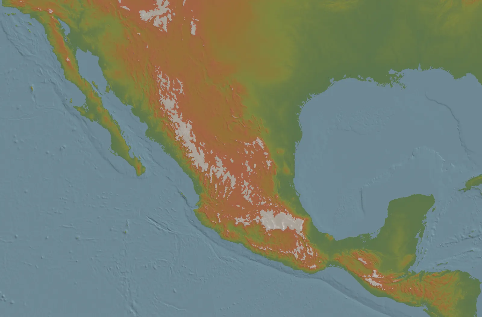 Gelände und Landbedeckung von Mexiko