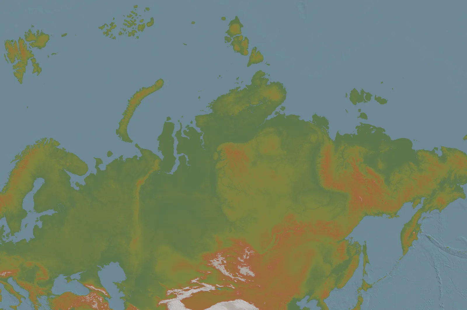Gelände und Landbedeckung von Russland