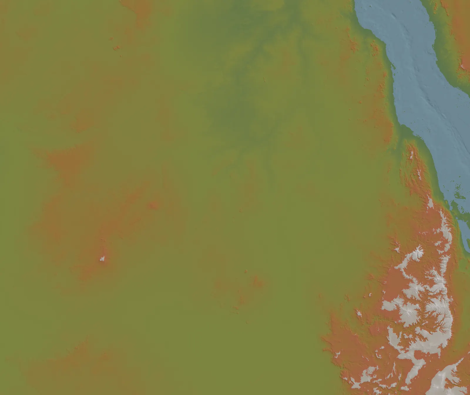 Gelände und Landbedeckung vom Sudan