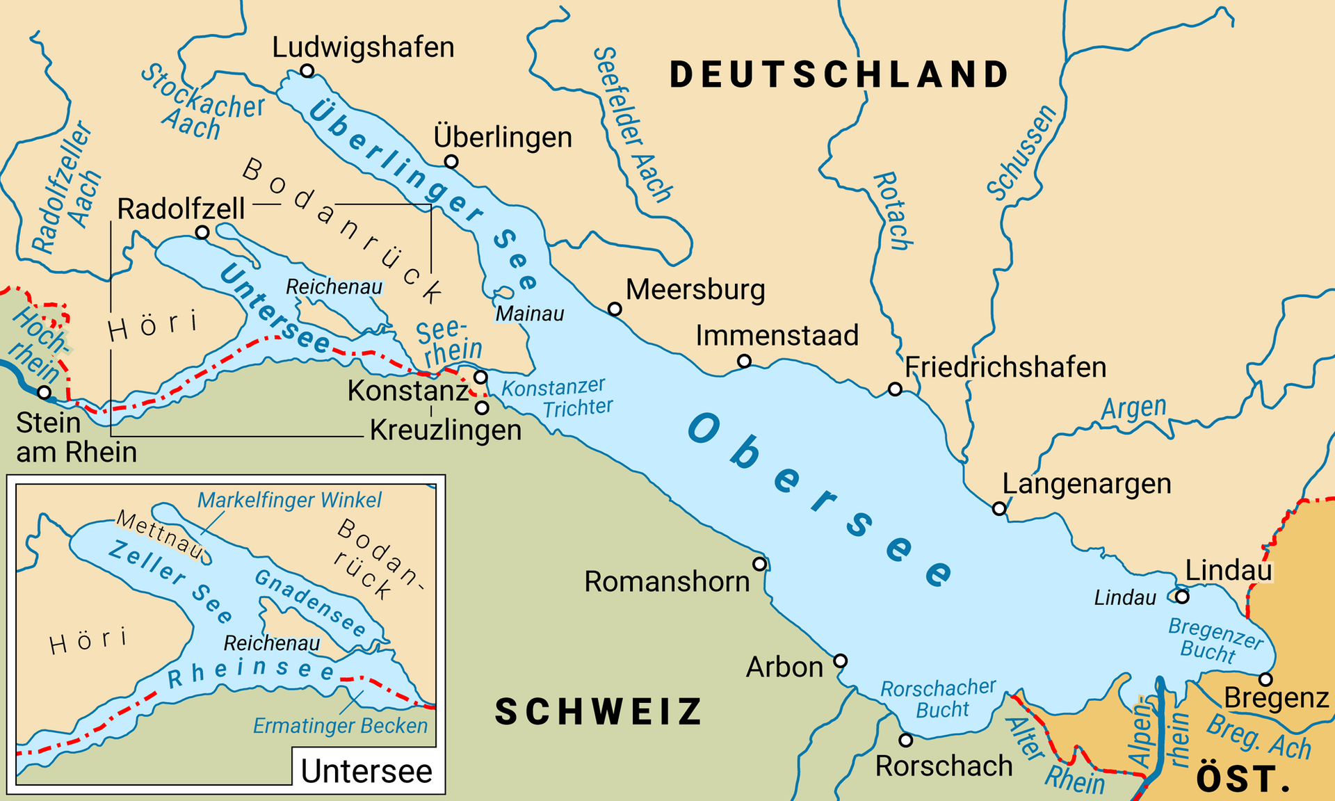 Bodensee vom Ufer aus gesehen