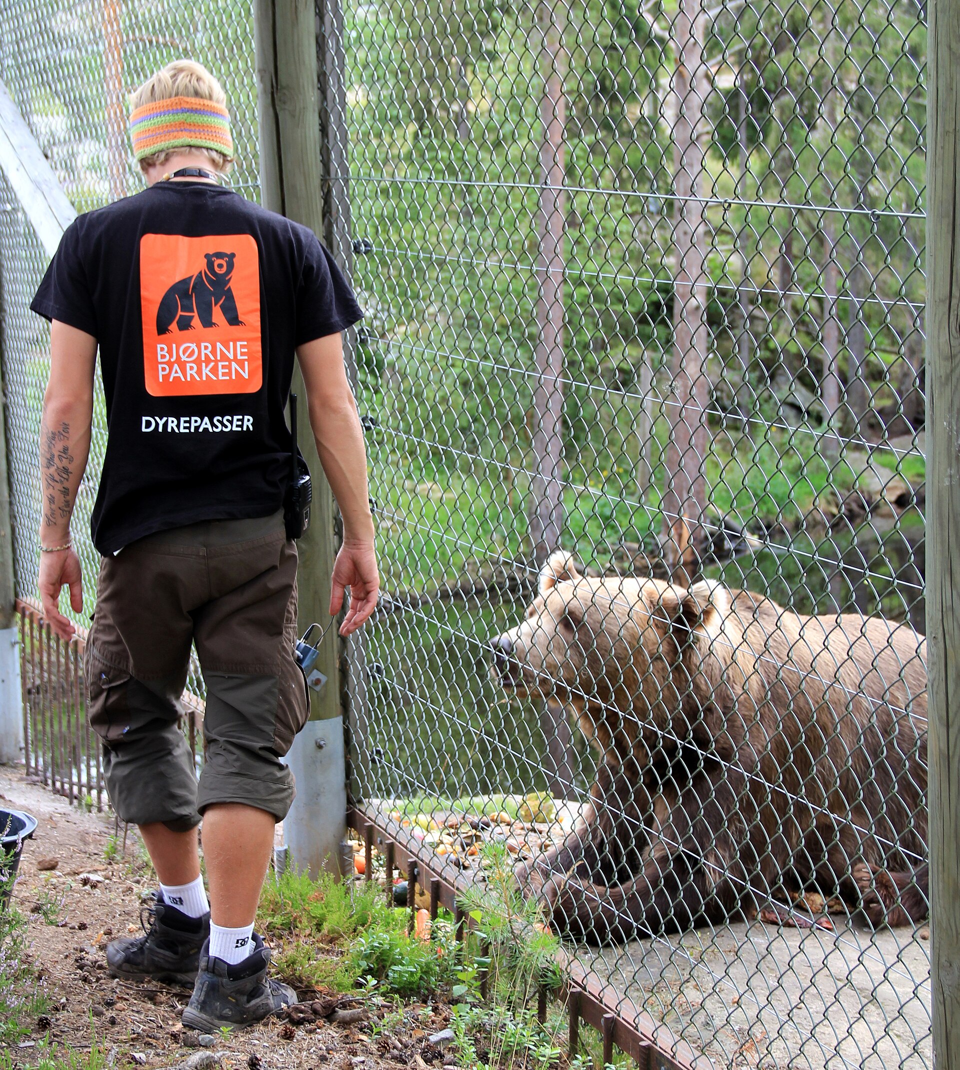 A zookeeper at Bjørneparken in Flå, Norway