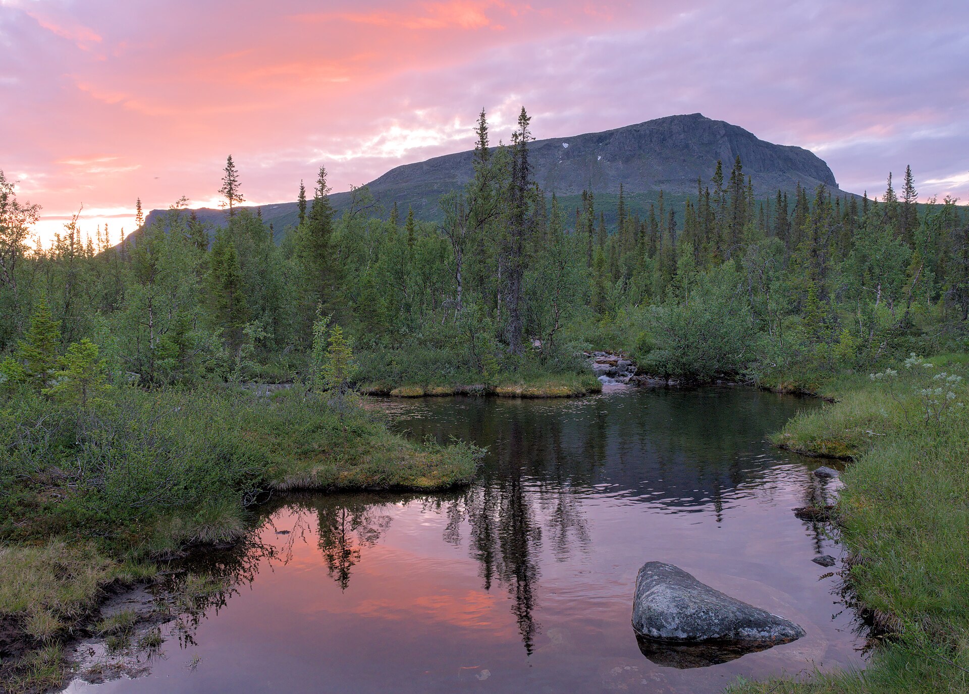 Landschaft in Schweden: Sarek-Nationalpark im Abendlicht