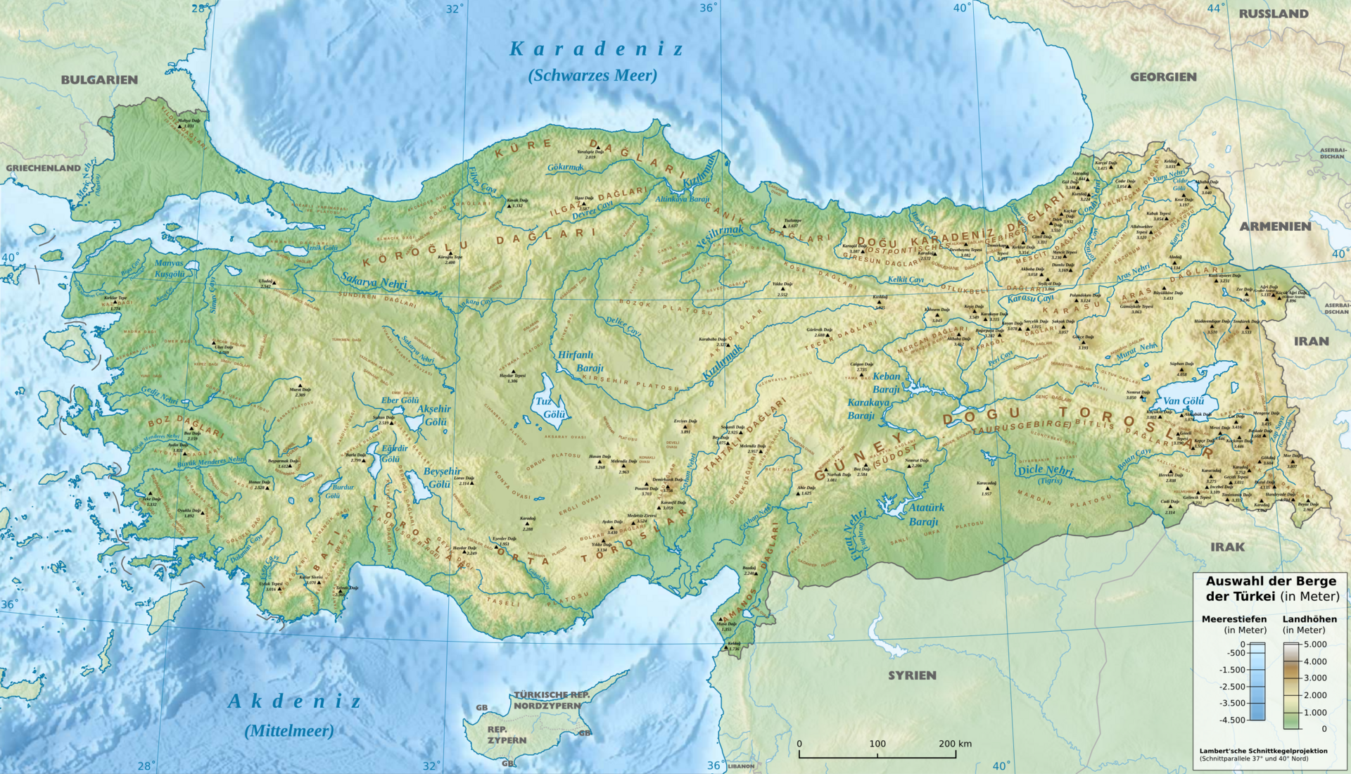 Felsiges Taurusgebirge und Hochebenen in der Türkei
